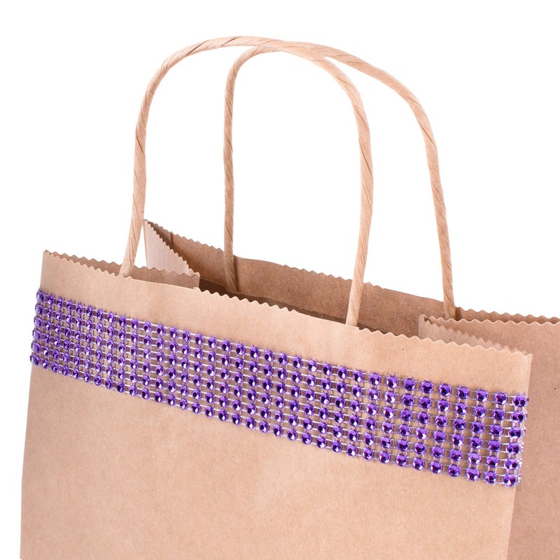 Super Z Outlet Sparkling Rhinestone Mesh Ribbon for Event Decorations, Wedding Cake, Birthdays, Baby Shower, Arts & Crafts, 4.75" x 10 Yards, 24 Row, 1 Roll (Purple) - Image 5